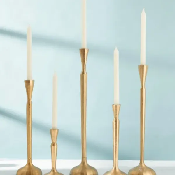 Candle Holders-Kirkland's Home Slim Taper Candle Holder, 16 In. Gold