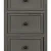 Accent & End Tables-Kirkland's Home Slim Wooden 3-Drawer Side Table Gray