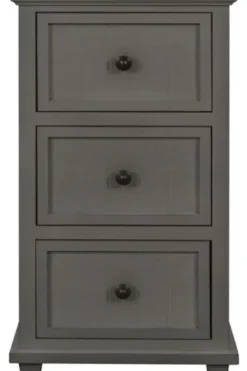 Accent & End Tables-Kirkland's Home Slim Wooden 3-Drawer Side Table Gray