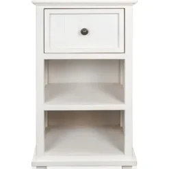 Accent & End Tables-Kirkland's Home Slim Wooden 2-Shelf Side Table White
