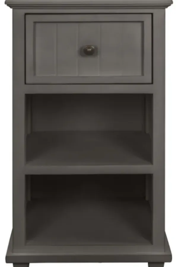 Accent & End Tables-Kirkland's Home Slim Wooden 2-Shelf Side Table Gray