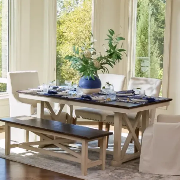Dining Chairs-Kirkland's Home Slipcover Track Arm Dining Chair Ivory