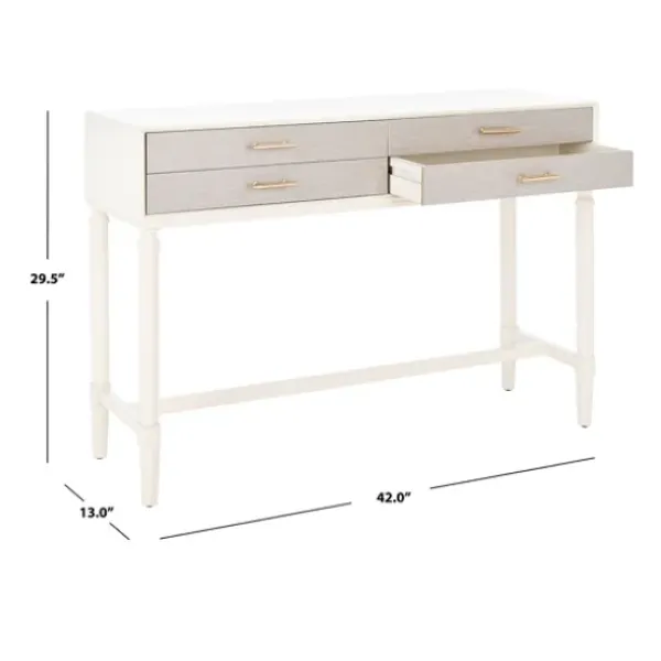 Entryway Furniture-Kirkland's Home Sloane Four-Drawer Console Table White