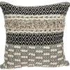 Pillows-Kirkland's Home Sloane Shaggy Knotted Throw Pillow Ivory/Black