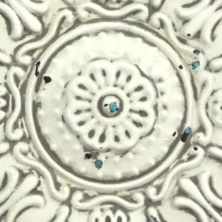 Wall Plaques-Kirkland's Home Small Metal Medallion Wall Plaque White