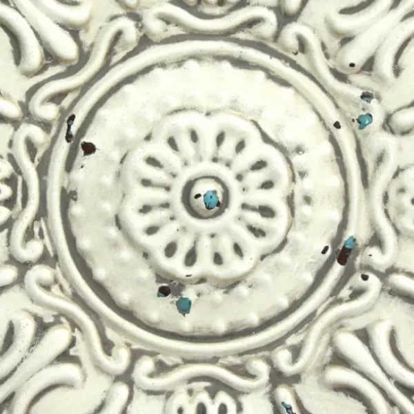 Wall Plaques-Kirkland's Home Small Metal Medallion Wall Plaque White