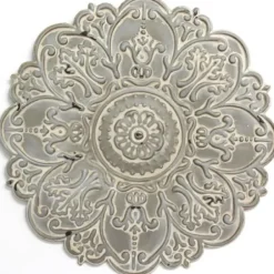 Wall Plaques-Kirkland's Home Small Metal Medallion Wall Plaque Gray