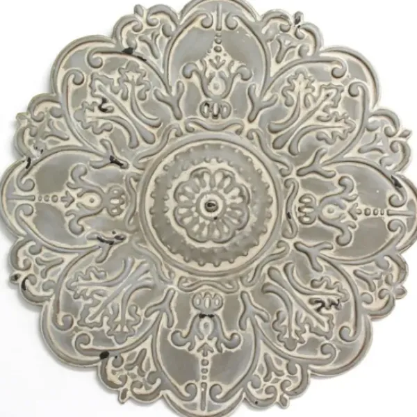 Wall Plaques-Kirkland's Home Small Metal Medallion Wall Plaque Gray