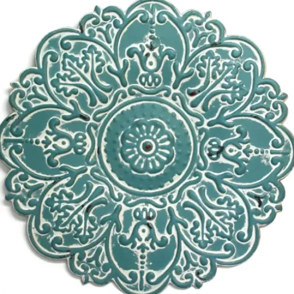 Wall Plaques-Kirkland's Home Small Metal Medallion Wall Plaque Blue