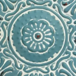 Wall Plaques-Kirkland's Home Small Metal Medallion Wall Plaque Blue