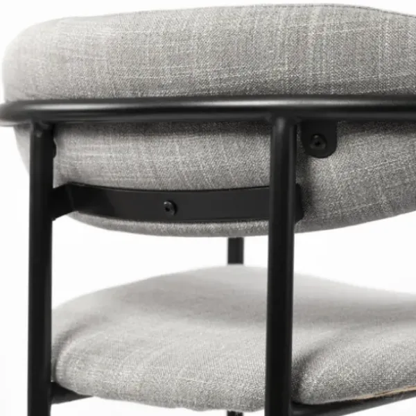 Bar Stools & Counter Height Stools-Kirkland's Home Smoke Arm Rest Upholstered Bar Stool Gray