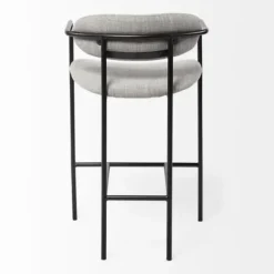 Bar Stools & Counter Height Stools-Kirkland's Home Smoke Arm Rest Upholstered Counter Stool Gray
