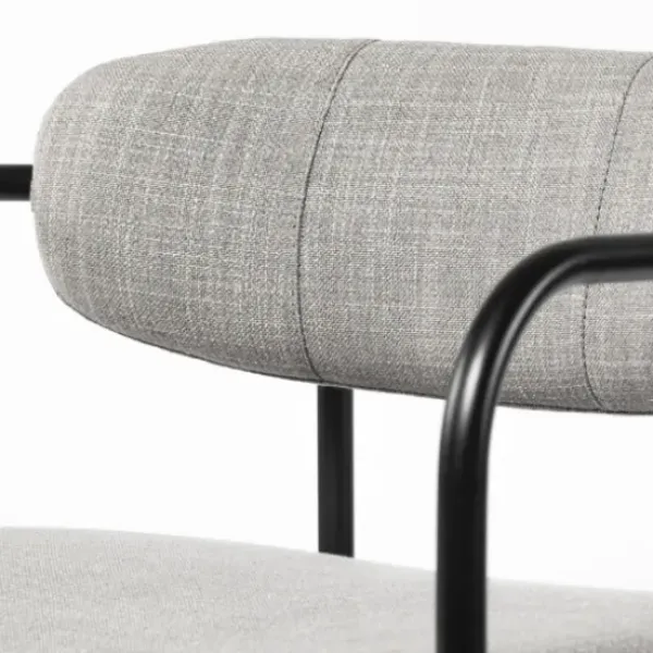 Bar Stools & Counter Height Stools-Kirkland's Home Smoke Arm Rest Upholstered Counter Stool Gray