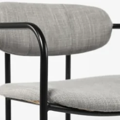 Bar Stools & Counter Height Stools-Kirkland's Home Smoke Arm Rest Upholstered Counter Stool Gray
