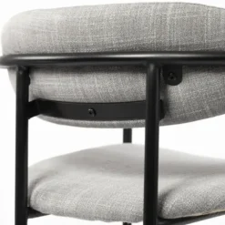 Bar Stools & Counter Height Stools-Kirkland's Home Smoke Arm Rest Upholstered Counter Stool Gray