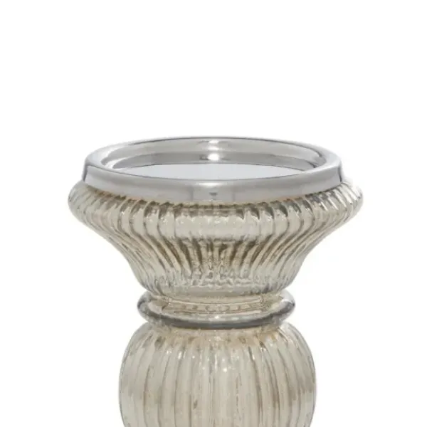 Candle Holders-Kirkland's Home Smoke Glass Pillar Candle Holders, Set Of 3 Gray