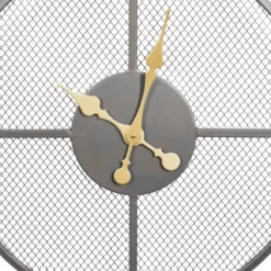 Clocks-Kirkland's Home Smoke Gray Vintage Matte Mesh Wall Clock