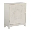 Cabinets & Sideboards-Kirkland's Home Smokey Resin Medallion Door Cabinet White