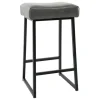 Bar Stools & Counter Height Stools-Kirkland's Home Smokey Vegan Leather Counter Stools, Set Of 2 Gray
