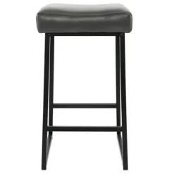 Bar Stools & Counter Height Stools-Kirkland's Home Smokey Vegan Leather Counter Stools, Set Of 2 Gray
