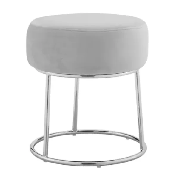 Benches & Ottomans-Kirkland's Home Smokey Velvet Vanity Stool Gray