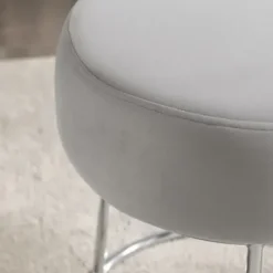 Benches & Ottomans-Kirkland's Home Smokey Velvet Vanity Stool Gray