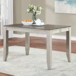 Dining Tables-Kirkland's Home Smoky Alabaster Wooden 7-Pc. Dining Set Gray/Brown