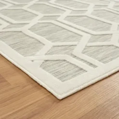Outdoor Rugs-Kirkland's Home Smoky Blue Geometric Indoor/Outdoor Area Rug, 5X7 Gray/Blue