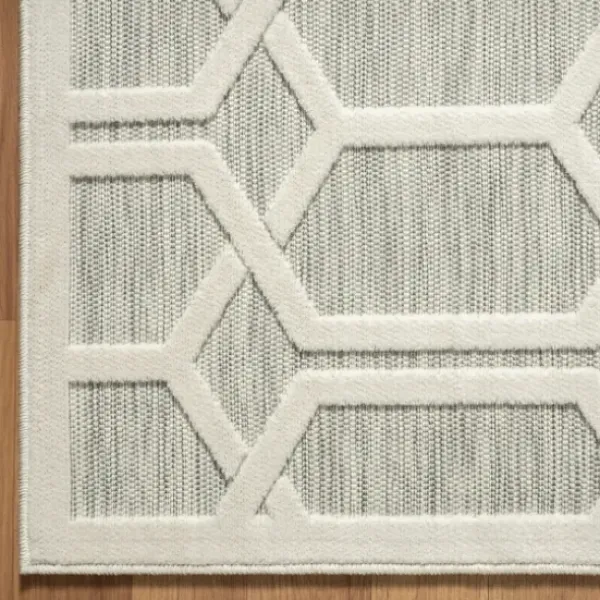 Outdoor Rugs-Kirkland's Home Smoky Blue Geometric Indoor/Outdoor Area Rug, 5X7 Gray/Blue