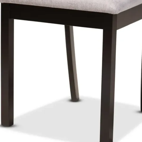 Dining Tables-Kirkland's Home Smoky Gray Upholstered Swoop Back 5-Pc. Dining Set