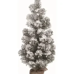 Trees & Topiaries-Kirkland's Home Snowy Pine Burlap Sack Base Tree, 24 In. Green/White/Brown