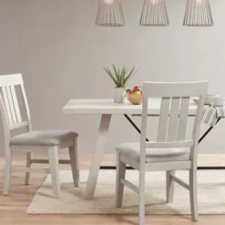 Dining Chairs-Kirkland's Home Sofia White High Back Dining Chairs, Set Of 2 Gray