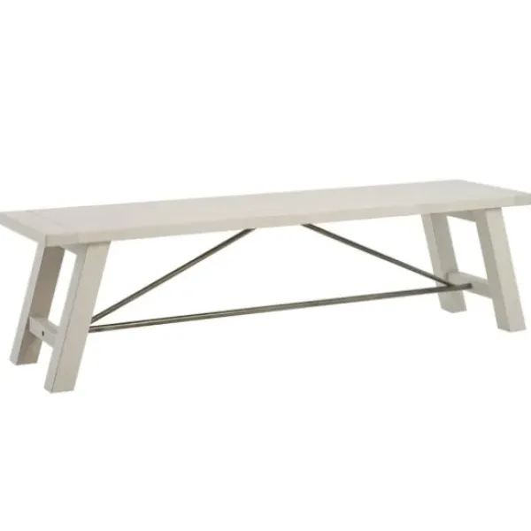 Dining Chairs-Kirkland's Home Sofia Wooden Dining Bench With Metal Bars White