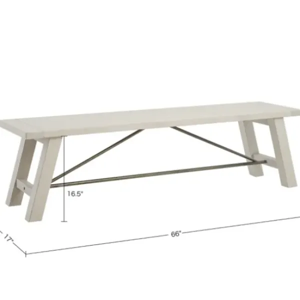 Dining Chairs-Kirkland's Home Sofia Wooden Dining Bench With Metal Bars White