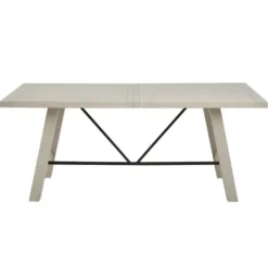 Dining Tables-Kirkland's Home Sofia Wooden Dining Table With Metal Bars White