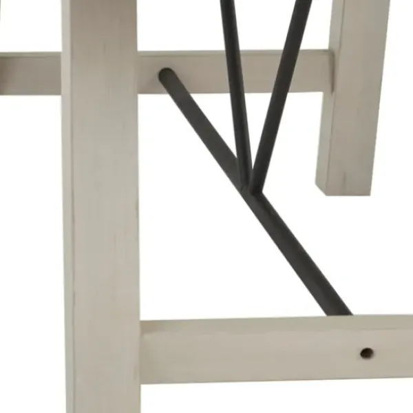 Dining Tables-Kirkland's Home Sofia Wooden Dining Table With Metal Bars White