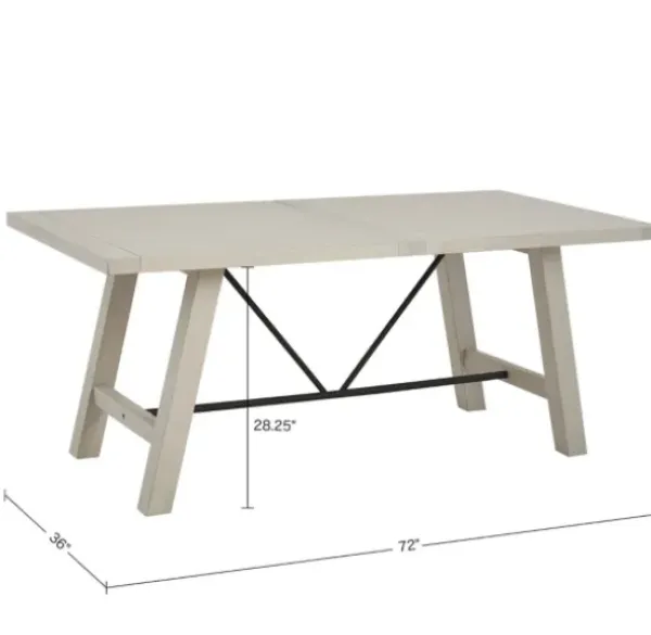 Dining Tables-Kirkland's Home Sofia Wooden Dining Table With Metal Bars White
