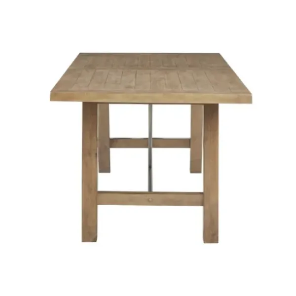 Dining Tables-Kirkland's Home Sofia Wooden Dining Table With Metal Bars Tan