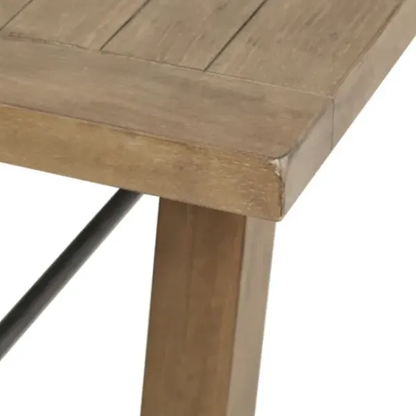Dining Tables-Kirkland's Home Sofia Wooden Dining Table With Metal Bars Tan