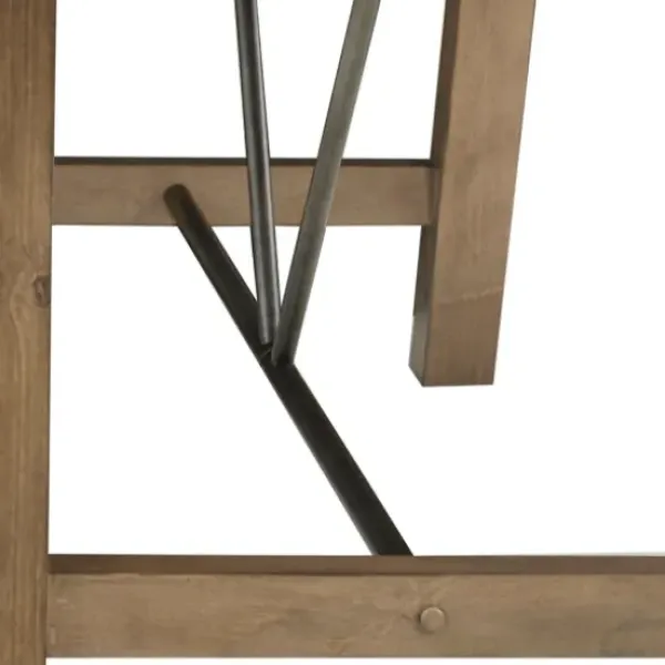 Dining Tables-Kirkland's Home Sofia Wooden Dining Table With Metal Bars Tan