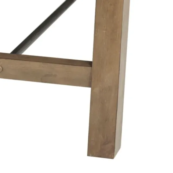 Dining Tables-Kirkland's Home Sofia Wooden Dining Table With Metal Bars Tan