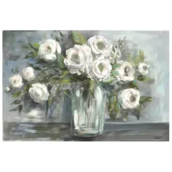 Canvas Art-Kirkland's Home Soft Blooms Giclee Canvas Art Print, 48 In. Gray/White