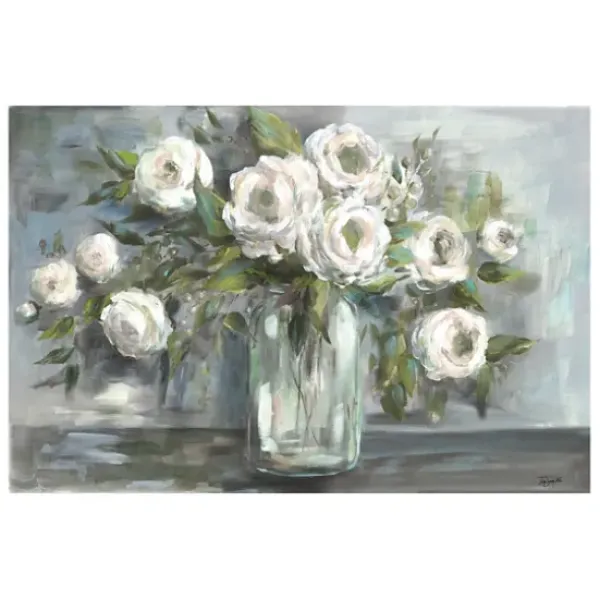 Canvas Art-Kirkland's Home Soft Blooms Giclee Canvas Art Print, 48 In. Gray/White