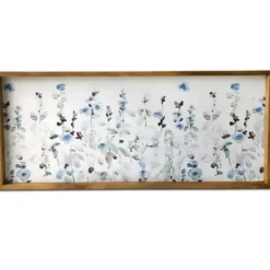 Framed Art-Kirkland's Home Soft Blue Garden Framed Canvas Art Print Blue/White/Green