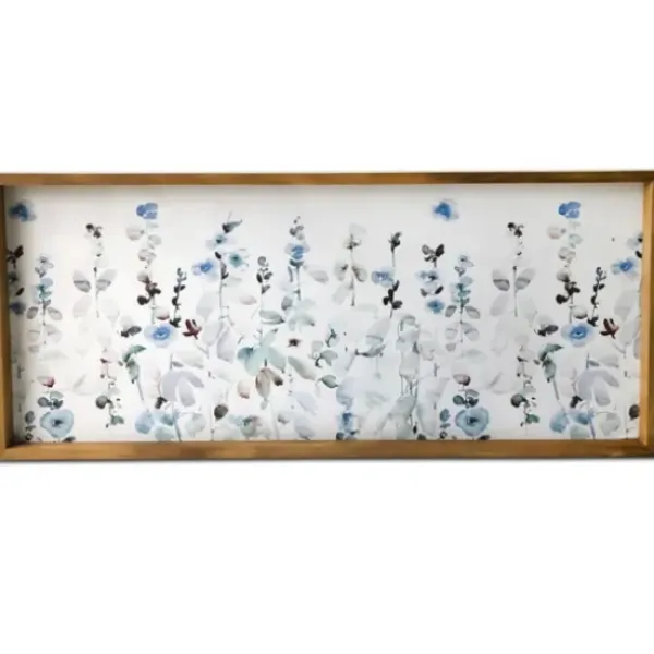 Framed Art-Kirkland's Home Soft Blue Garden Framed Canvas Art Print Blue/White/Green