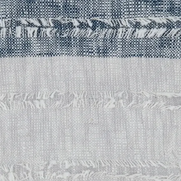 Blankets & Throws-Kirkland's Home Soft Blue Textured Striped Tassel Throw Blue/White