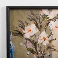 Framed Art-Kirkland's Home Soft Floral Vase Framed Art Print Green/Ivory