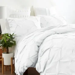 Duvets-Kirkland's Home Soft Pinched 3-Pc. Twin Duvet Cover Set White