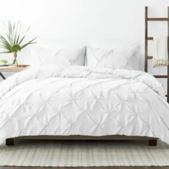 Duvets-Kirkland's Home Soft Pinched 3-Pc. Twin Duvet Cover Set White
