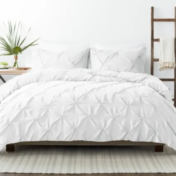 Duvets-Kirkland's Home Soft Pinched 3-Pc. Twin Duvet Cover Set White